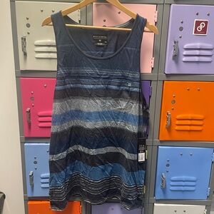 Billabong Blue and Gray Striped Tank Top, 2XL